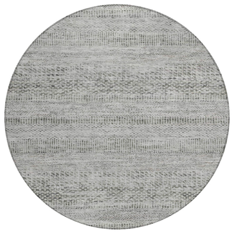 Viviennea Gray Washable Indoor-Outdoor Rug - LOOMLAN, 2'3" x 7'6"
