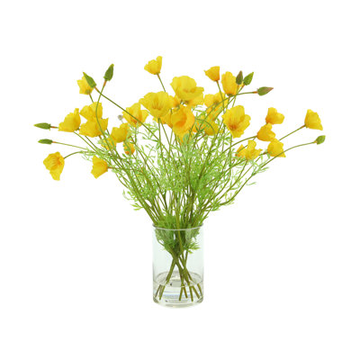 Poppy Arrangement in Glass Vase