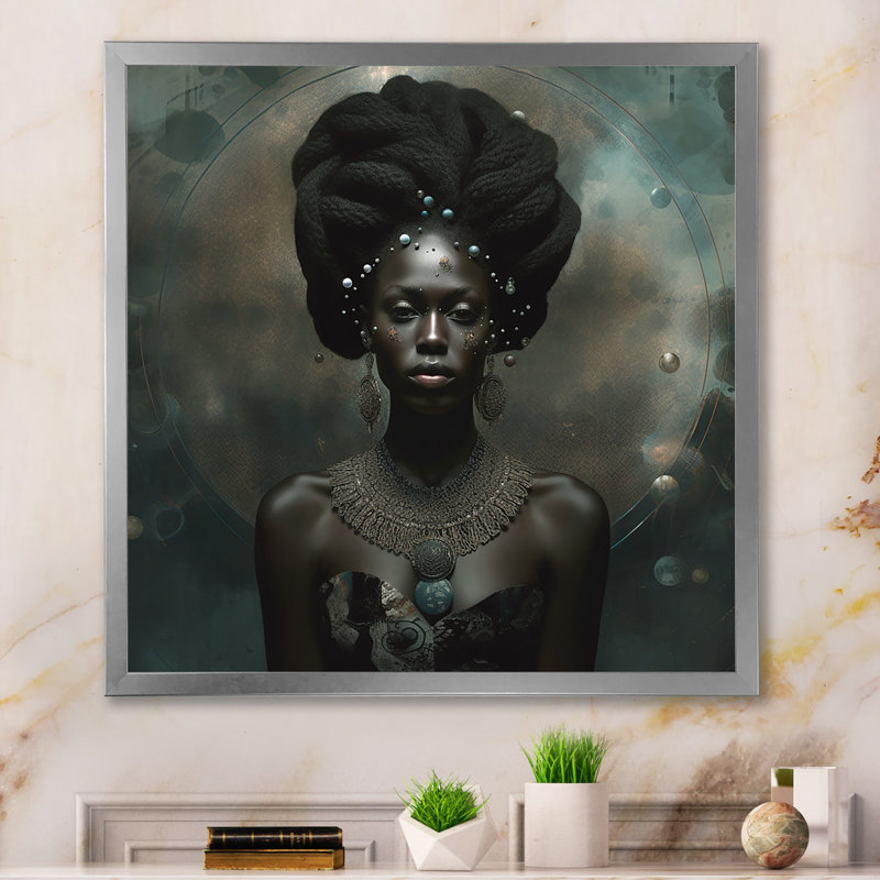 «Orisha Osunmare», reproduction sur toile, H 36 po x l 36 po x P 1,5 po, Cadre simple argenté