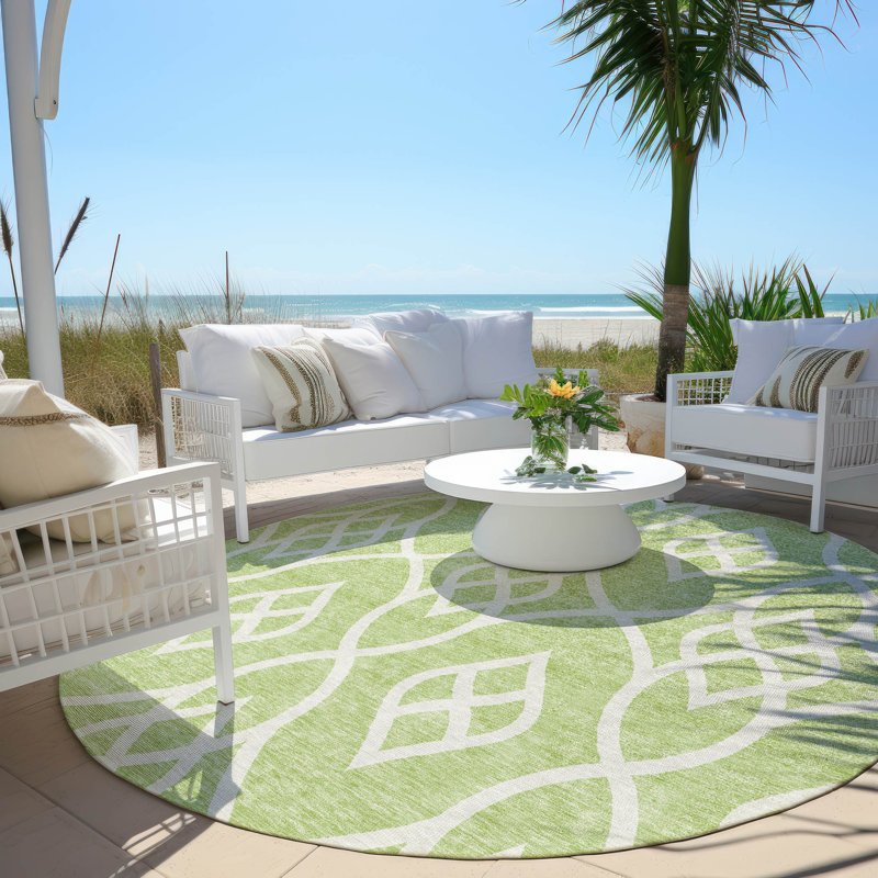 Tapis intérieur / extérieur mâle avec envers antidérapant, Rond 8 pi