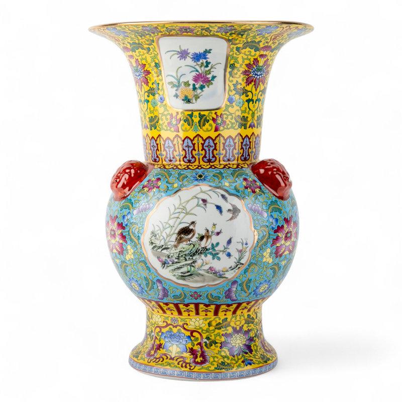 Bird and Floral Vase