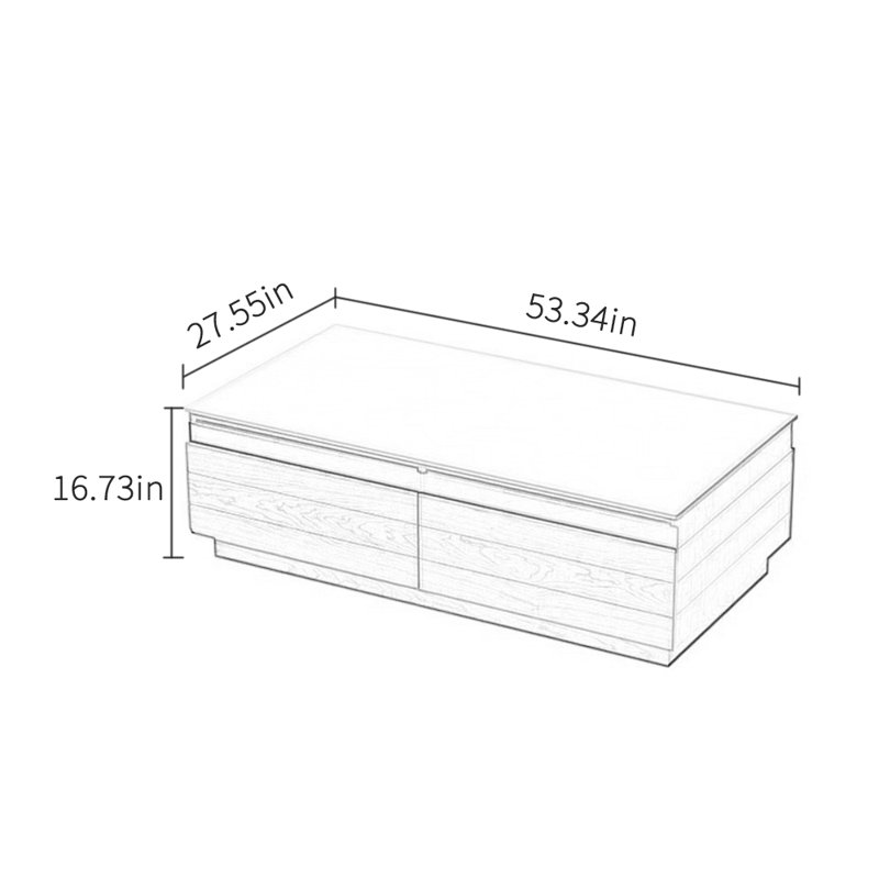 Log style simple solid wood coffee table, Black