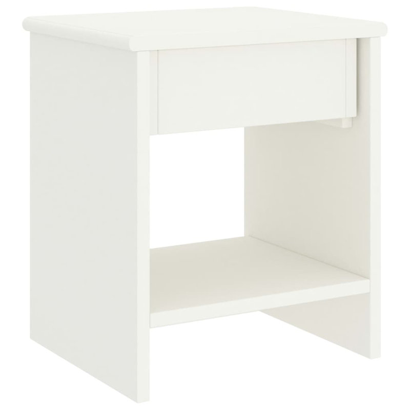 Ahern Solid Wood Block End Table, White