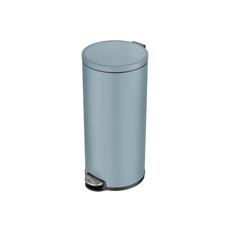 Eva Steel Step On Kitchen Trash Can, Titanium Blue, 30 L