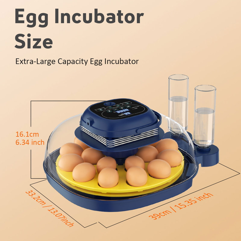 18-33 Egg Incubator for Hatching Eggs, Automatic Egg Turning, Egg Candler, Temperature/Humidity Control, Incubator for Hatching Chicken, Quail, Duck Eggs, 360° Clear View for Home, Classroom, Farm
