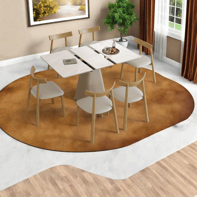 Ensembles de table de salle à manger modernes et peu encombrants avec design extensible en pierre et en cuir