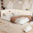 Upholstered Full XL Platform Bed with LED Lights & Built-in USB Charging Ports, White-578515778-578515777
