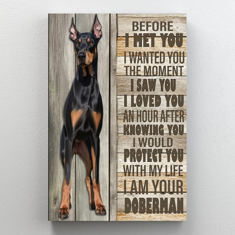 «I Am Your Doberman», impression sur toile, H 36 po x l 24 po x P 1,25 po