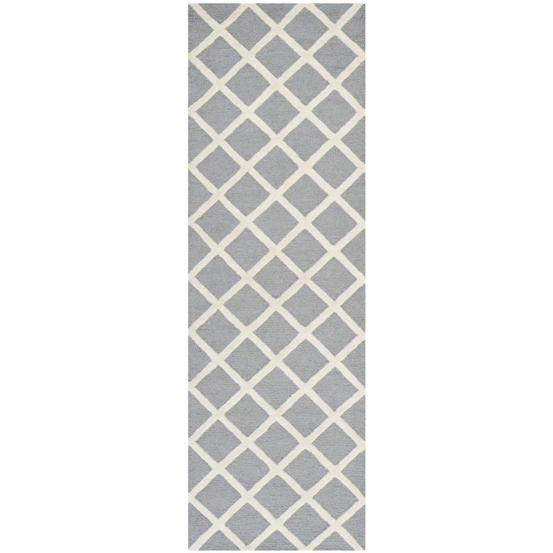 Sanyla Hand Tufted Wool Geometric Rug, Runner 2'6" x 8'