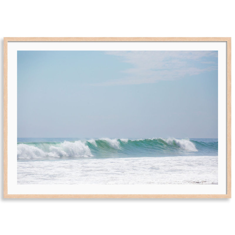 Crystal Cove Newport Print by Carly Tabak, 25" W x 18" H, Natural Wood