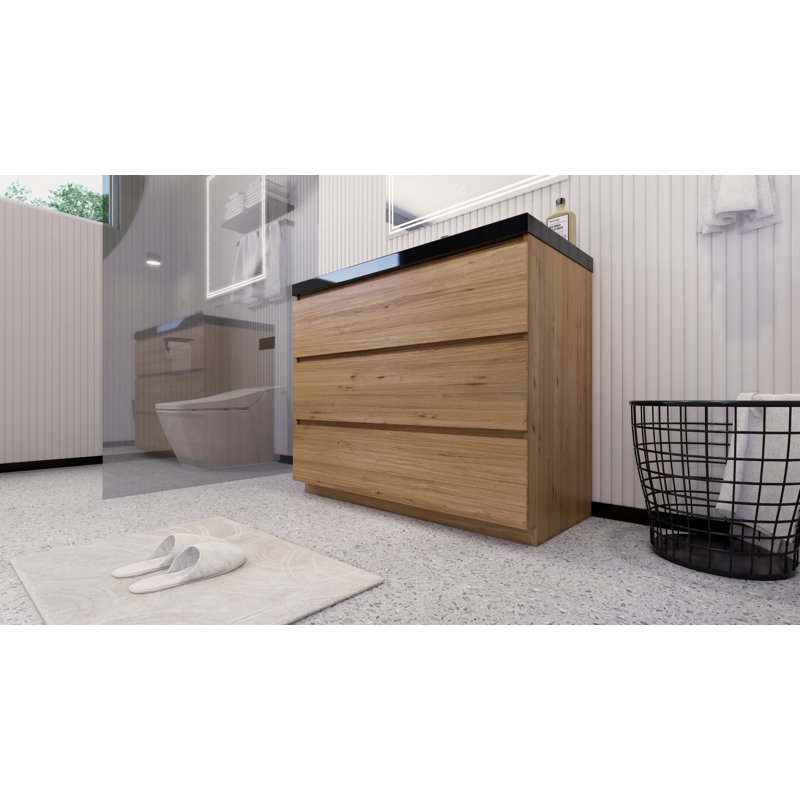 Base de meuble-lavabo Reyes, Chêne naturel