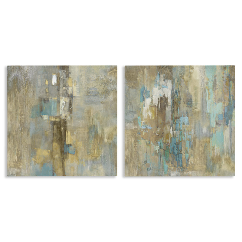 Ensemble d'art mural en toile Composition 2 par Justin Turner, H 17 po x l 17 po