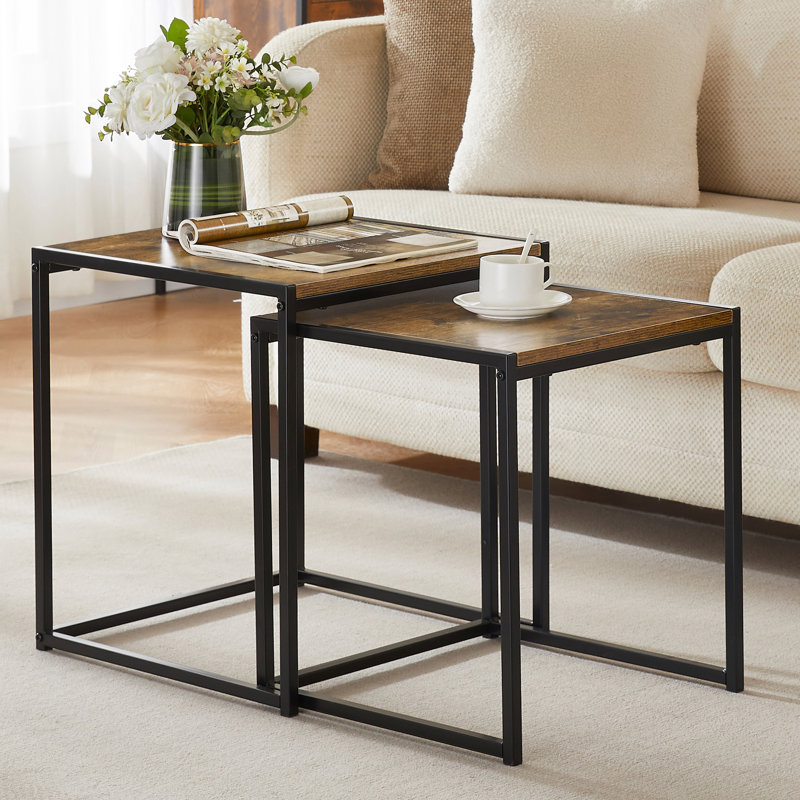 Sylvie 2 Piece Nest of Tables, Dark Wood