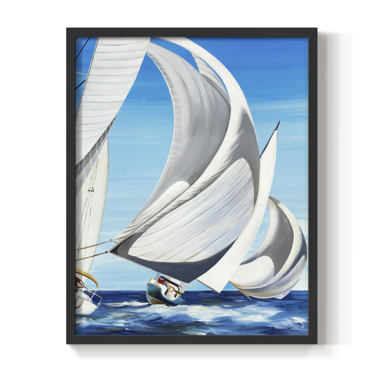 «On the Open Sea», reproduction encadrée - bois massif, Noir, H 10 po x l 8 po