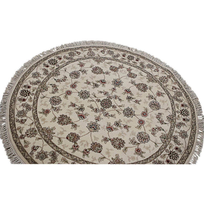 High-Quality Hand-Knotted Ivory Area Rug