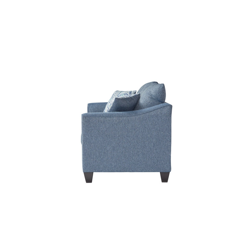 Causeuse à accoudoirs arrondis 60 po Rares, Cobalt Becker