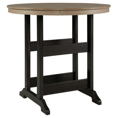 Chrisann Round Outdoor Bar Table With Umbrella Hole , 45.13'' in. W 45.13'' in. D