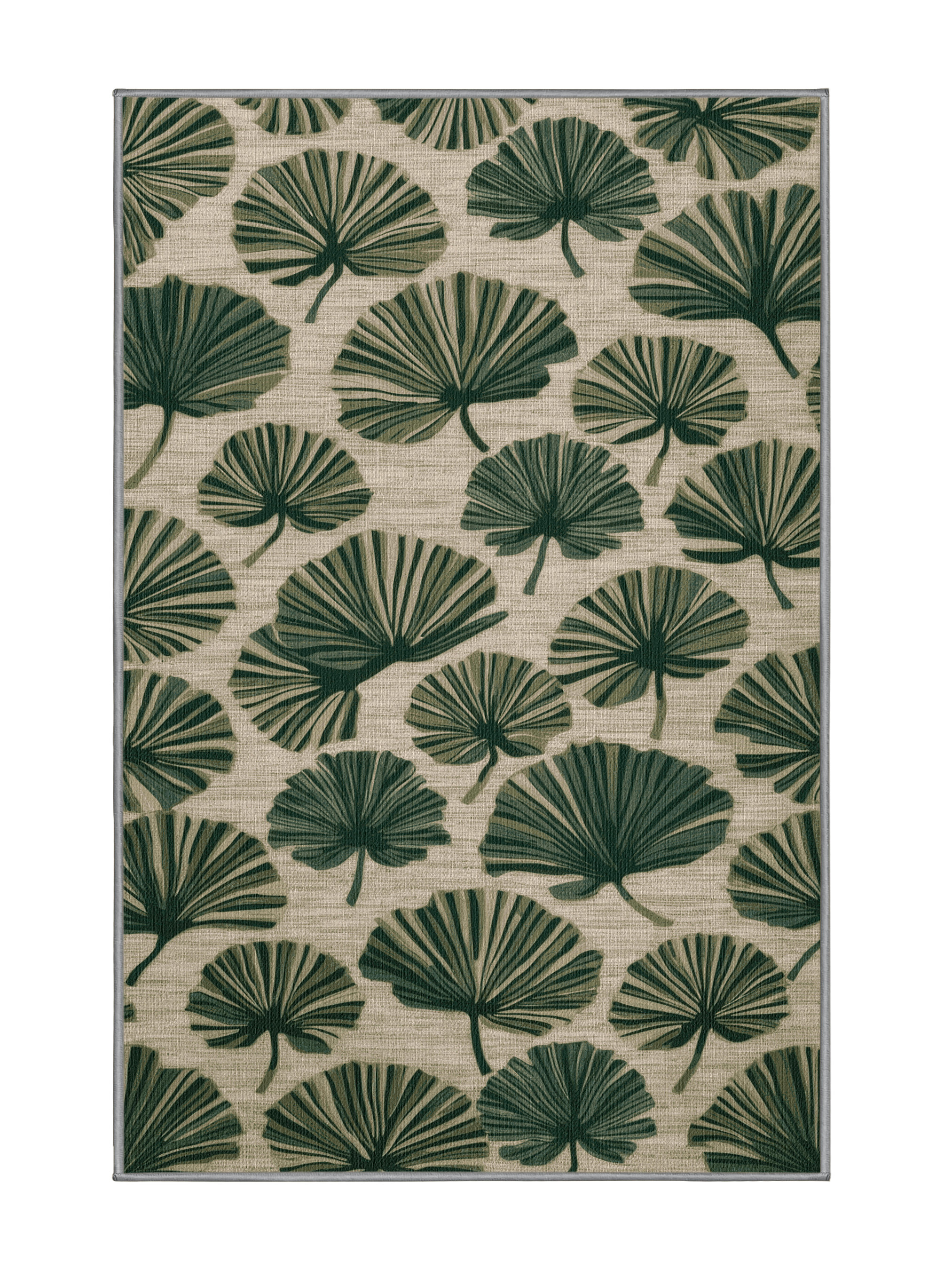 Wildon Home® Machine Washable Botanical Gray Area Rug | Wayfair