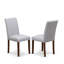 Ensemble de salle à manger 3 pièces pour petits espaces comprenant une table de salle à manger ronde avec Dropleaf et 2 chaises de salle à manger Parson en tissu gris, noyer-1440336276-1440336271-1440336273