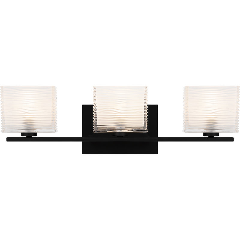 Danielly 3-Light Matte Black Bath Light