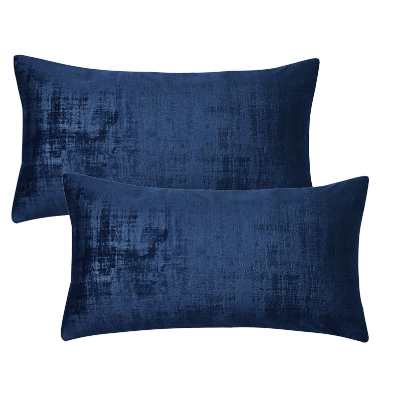 Rectangular Lumbar Cushion Cover, Navy Peony