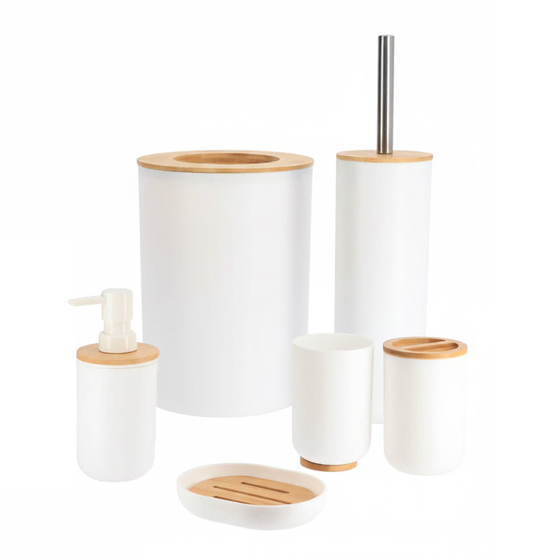 6 Piece Bathroom Accessory Set, White