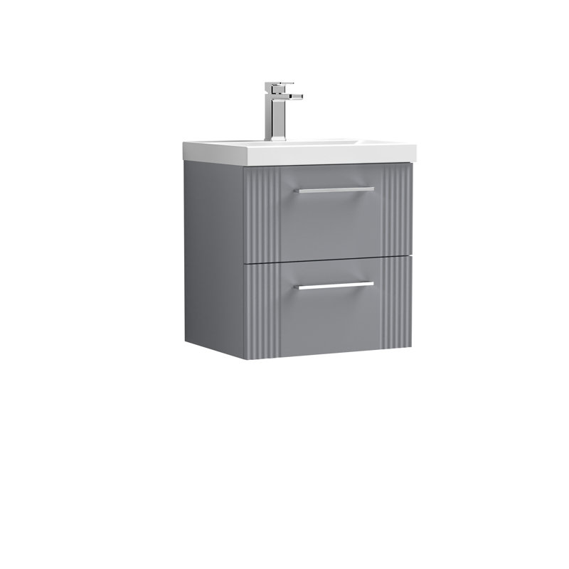 Deco 510mm Single Bathroom Vanity with Integrated Vitreous China Basin, Satin Gray