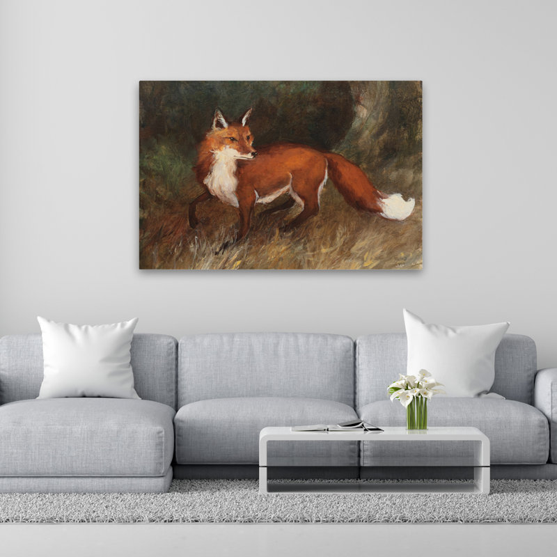 Animaux et renard brun, H 40 po x l 60 po