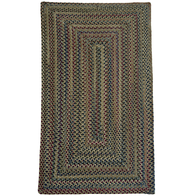 Tapis d'intérieur réversible et multicolore en nylon tressé, polyester et laine Walnut Cove