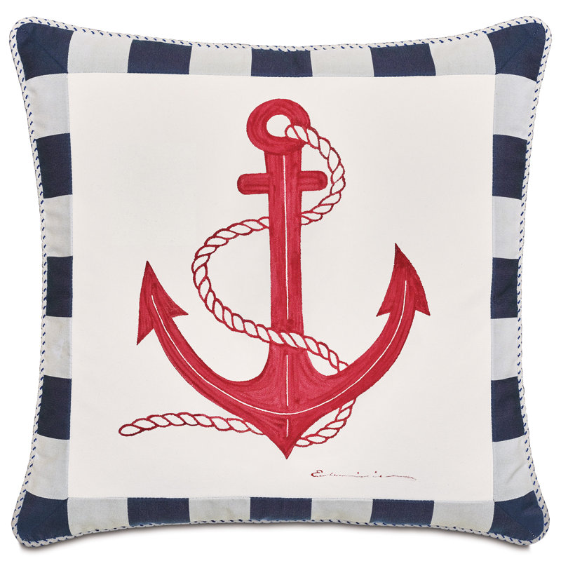 Coussin décoratif indigo, Bleu / blanc / rouge
