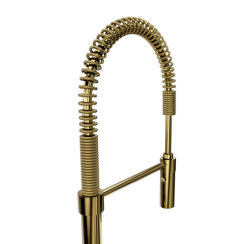 Sierra Pull Down Single Handle Kitchen Faucet with Side Spray and Accessories, Polished Gold