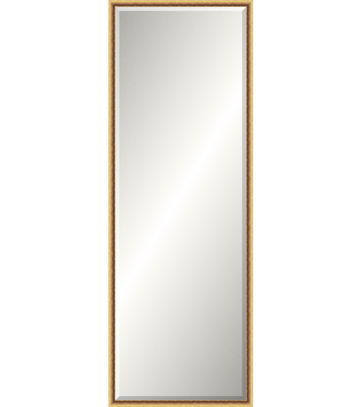 Distressed Gold Old World Mirror, Slim Leaner