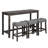 4 Piece Bar Table Set With Power Outlet,Bar Table Set With Chairs,Sofa Bar Table With Stools,Behind Couch Table With 3 Padded Stools,For Living Room,Dining Room