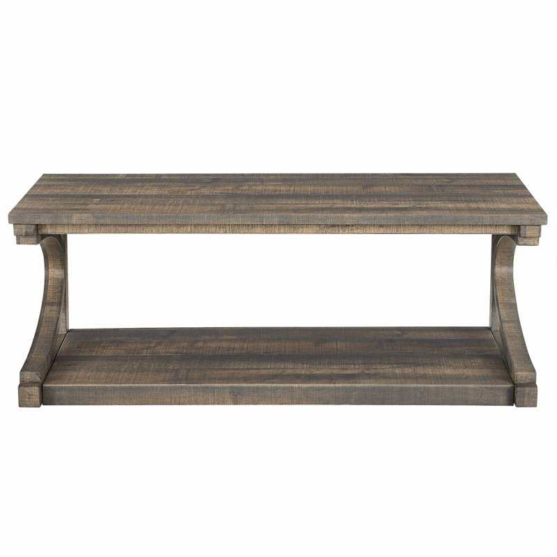 Clayman Faux Wood Rectangular Coffee Table, Brown