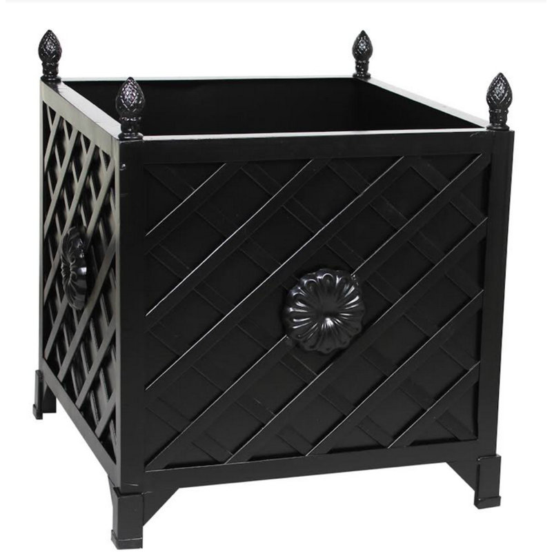 Jaimes Handmade Metal Planter, Black, 20" H x 20" W x 20" D