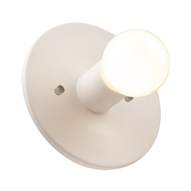 Ceramic Flush Mounted Sconce, Bisque