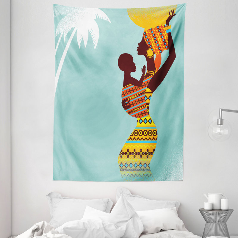 Tapisserie africaine en polyester, H 80 po x l 60 po