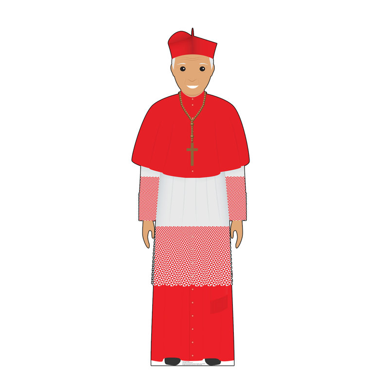 72'' Red and White Illustrated Pope Cardboard Standup