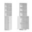 67 Inch White Tall Corner Storage Cabinet, Freestanding Narrow Corner Cabinet with Adjustable Open Shelves & Double Door Closed Storage
