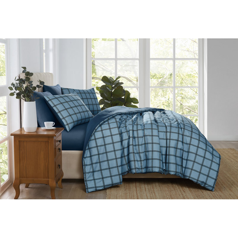 Cannon Luka Grid Comforter Set, Twin Comforter + 1 Standard Pillow Sham