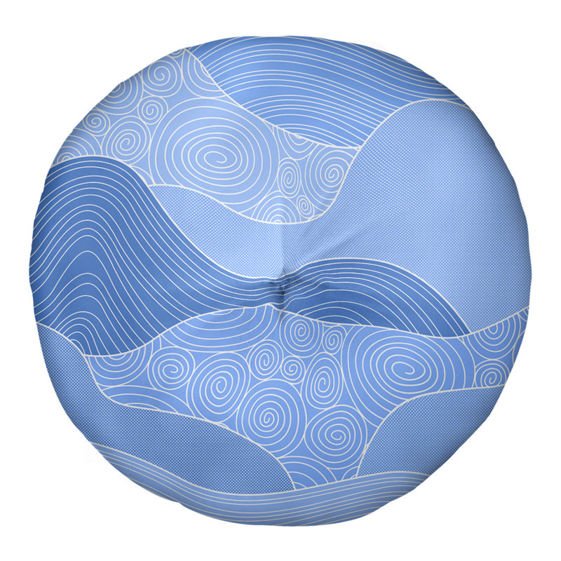Coussin de sol Katelyn Elizabeth, 26 po x 26 po, Bleu
