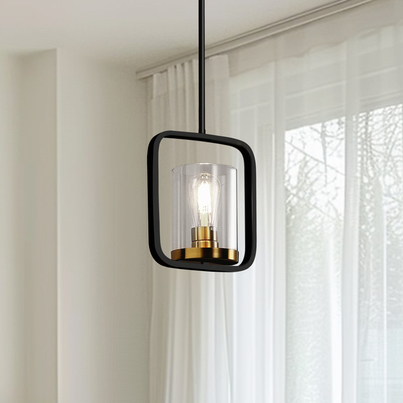 Luminaire suspendu noir à 1 lumière Kamaury