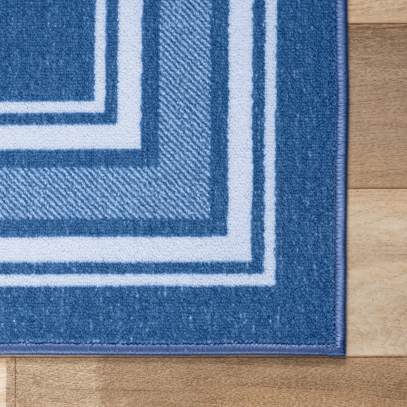 Qulin Blue Non-Slip Area Rug, Rectangle 3' x 5'