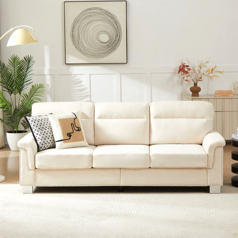 Canapé 3 places 82 po, Beige