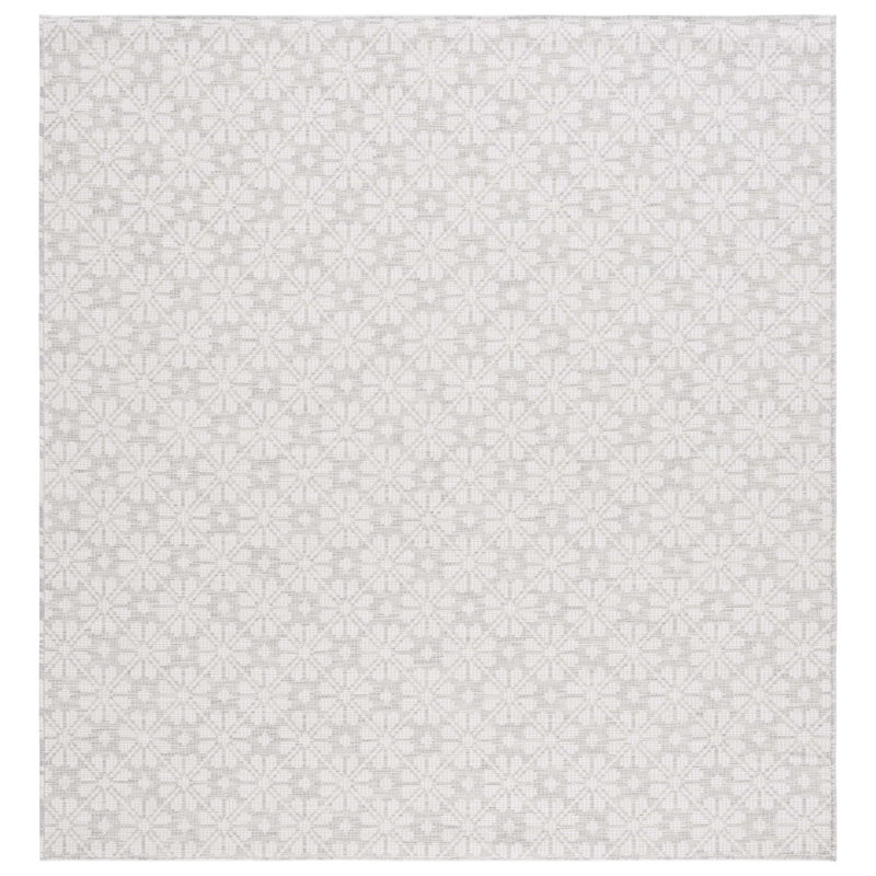 Hand-Knotted Synthetic Square Geometric Rug, Black and Green, 6'5" x 9'6"