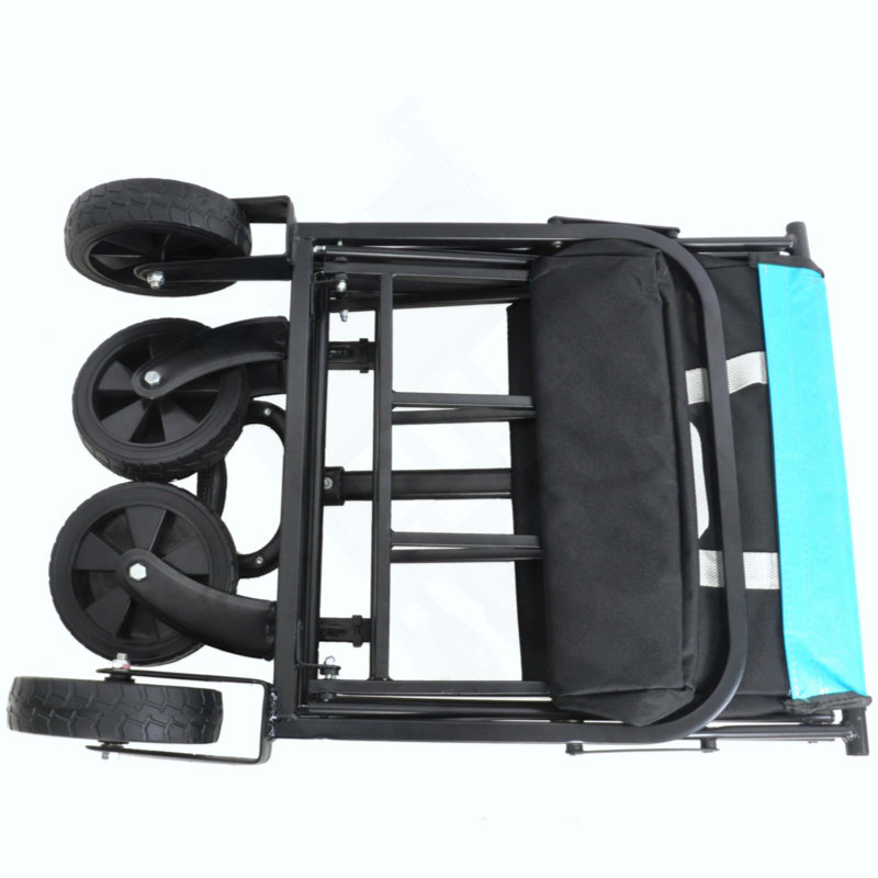 Mini chariot de plage pliable, Noir / Bleu