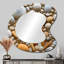 Alishea Sandy Costal Seashelf Collage - miroir mural asymétrique côtier, miroir décoratif de forme unique blanc-107230375