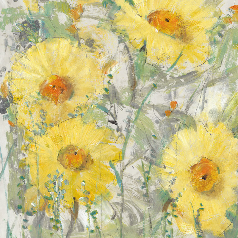 Bouquet jaune II, H 12 po x l 12 po x P 1,25 po