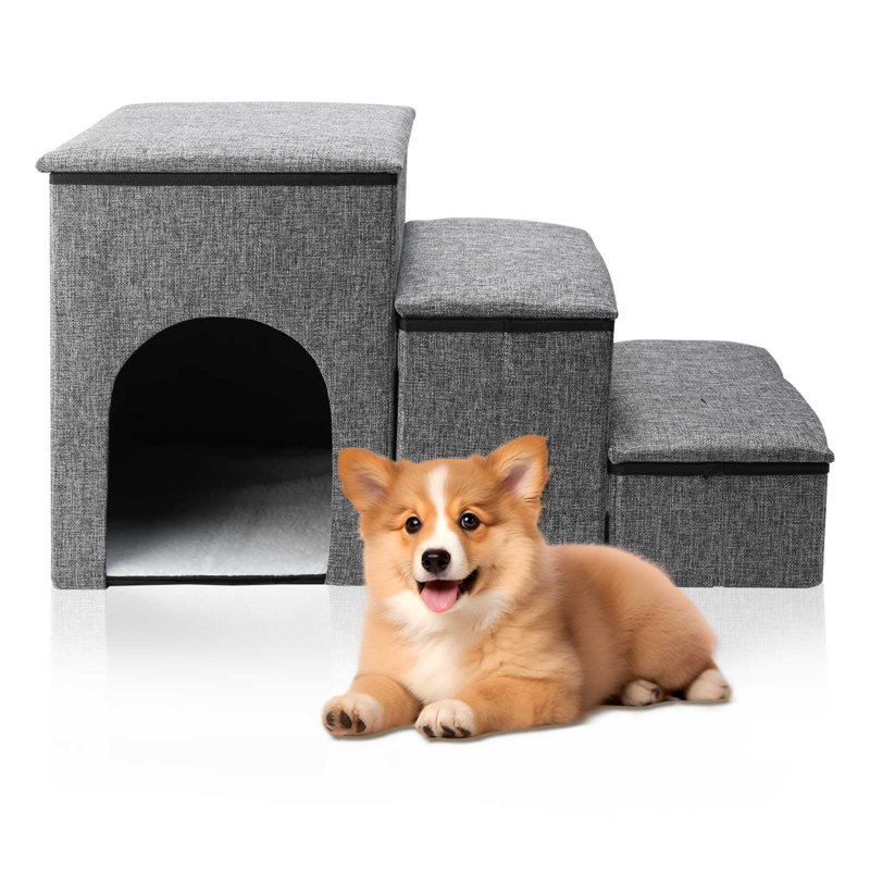 3-Step Pet Dog Stair with Storage