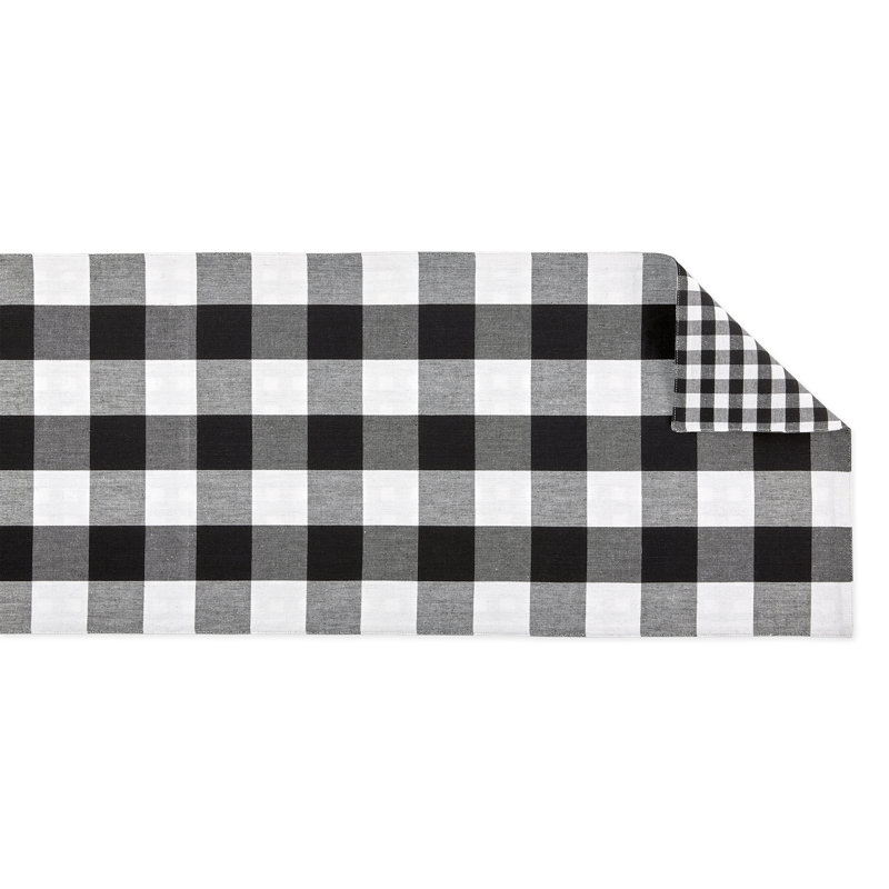 Fairley Reversible Table Runner, 72" x 14", Black/White